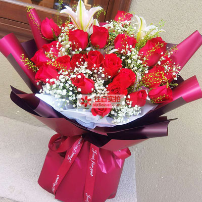 柳州30朵红玫瑰百合，做你余生故事里的人