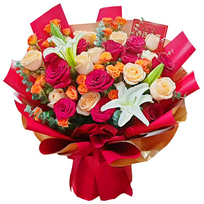柳州19朵玫瑰百合，爱情永不凋零